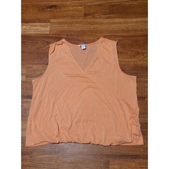 Athleta Women's‎ Orange Knit Breezy Wrap Tank Top - 2XL - Picture 1 of 2